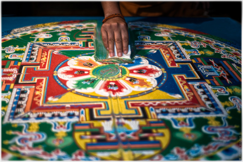 Mandala of Sangye Menla made by the monks of Sera Jey Ngari Khangtsen @ Tibet Museum Gruyères
